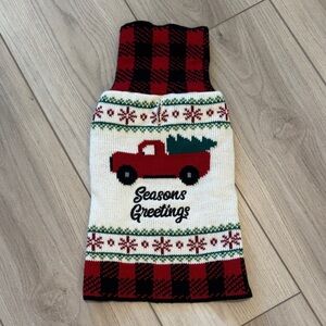 Festive Dog Sweater with Red Truck Design